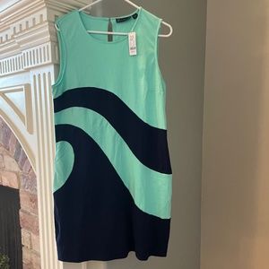 NY&C turquoise and navy blue dress with pockets. NWT Size M